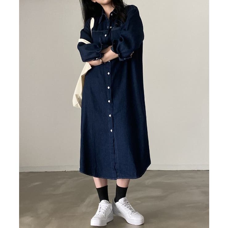 ダークブルー | シングルブレストデニムワンピース | Ulysses