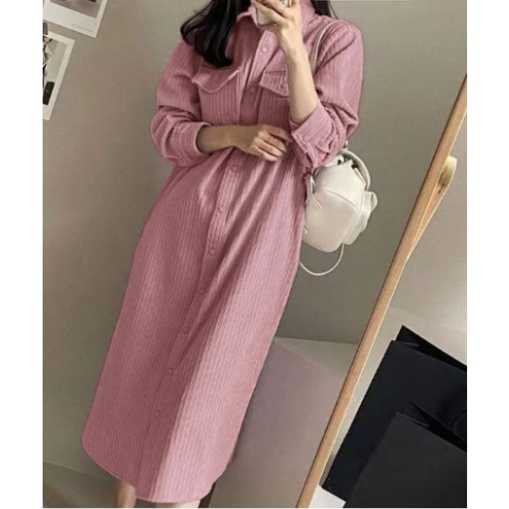 ピンク | シングルブレスト長袖ワンピース | Ulysses