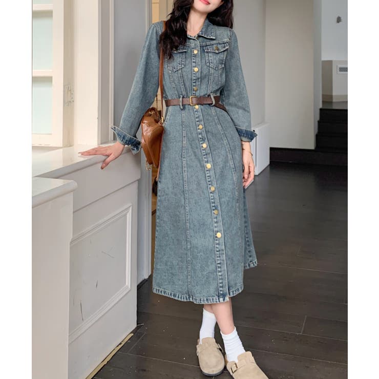 ベルト付きデニムワンピース | Ulysses | 詳細画像2 