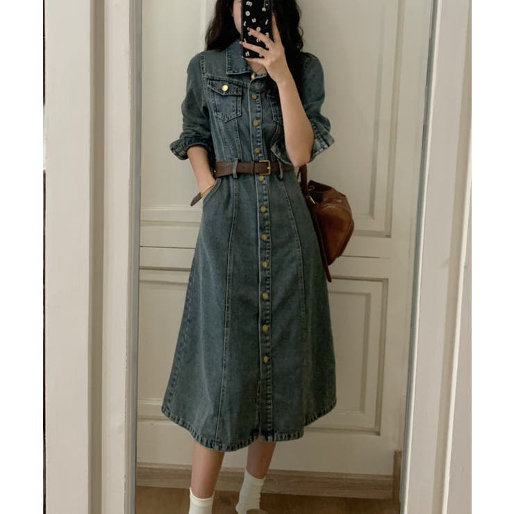 ベルト付きデニムワンピース | Ulysses | 詳細画像4 