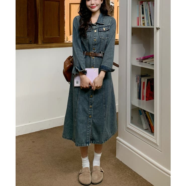 ベルト付きデニムワンピース | Ulysses | 詳細画像6 