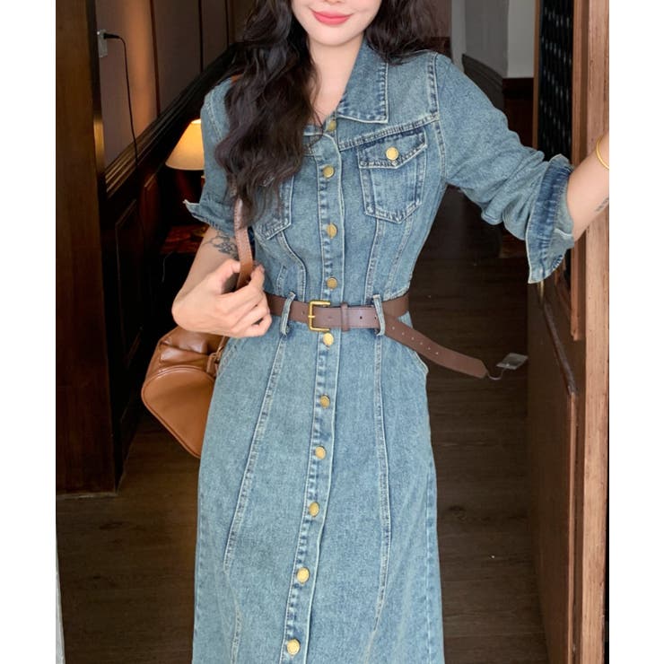 ベルト付きデニムワンピース | Ulysses | 詳細画像7 