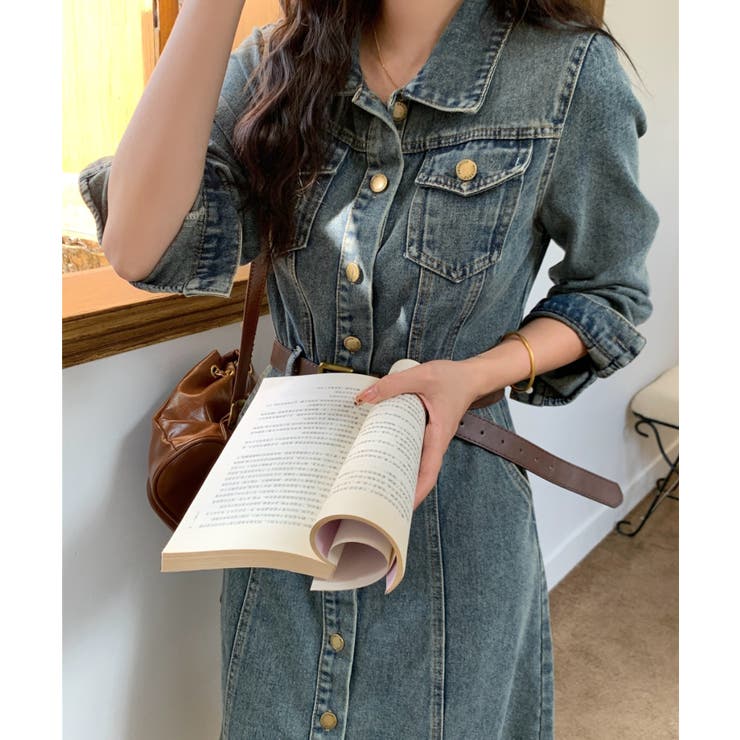 ベルト付きデニムワンピース | Ulysses | 詳細画像8 