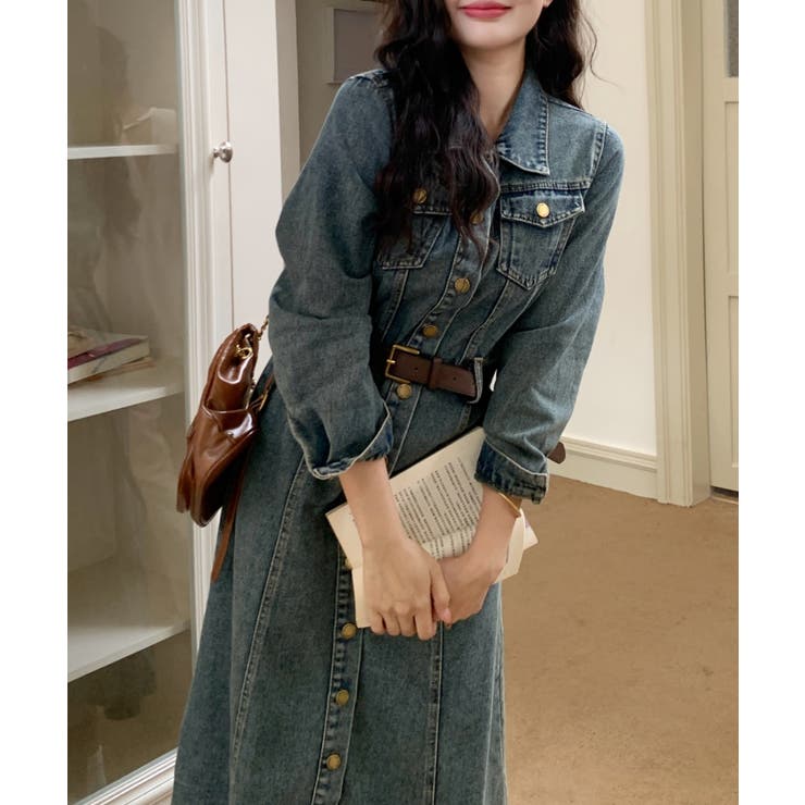 ベルト付きデニムワンピース | Ulysses | 詳細画像9 