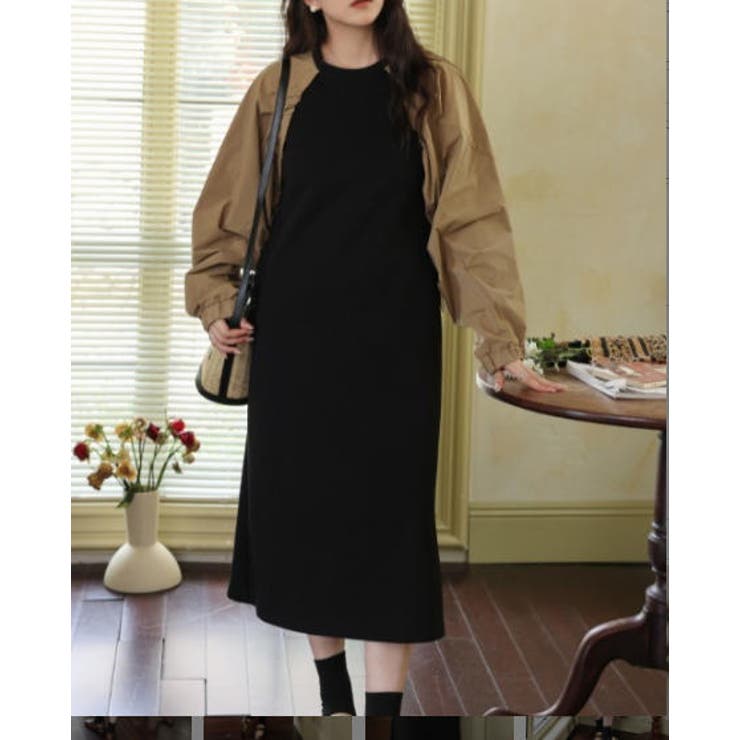 フェイクレイヤードクルーネックワンピース | Ulysses | 詳細画像1 