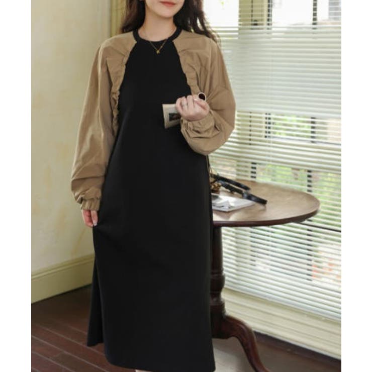 フェイクレイヤードクルーネックワンピース | Ulysses | 詳細画像3 