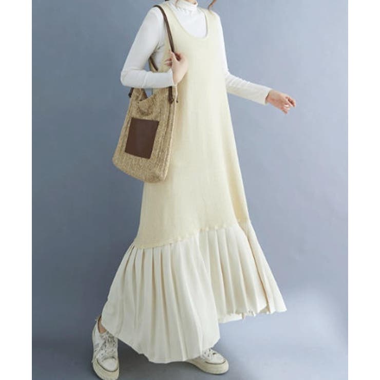 ニット切り替え袖なしワンピース | Ulysses | 詳細画像1 