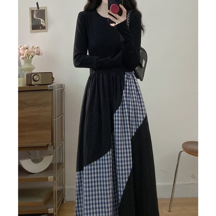 切り替えクルーネック長袖ワンピース | Ulysses | 詳細画像5 