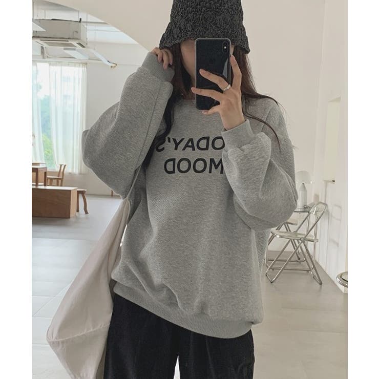 グレー | シンプルプリントトレーナー | Ulysses