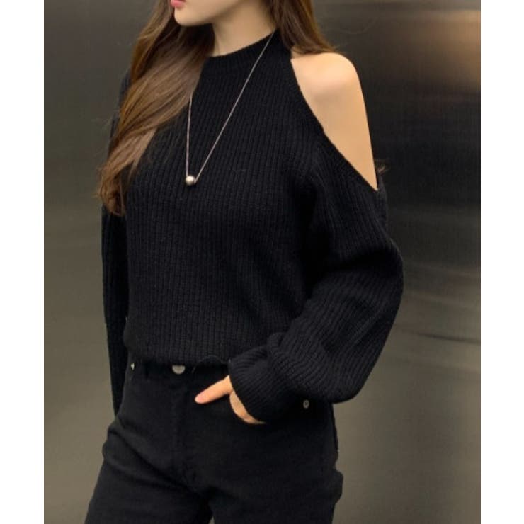 シンプルオフショルダーニットトップス | Ulysses | 詳細画像1 