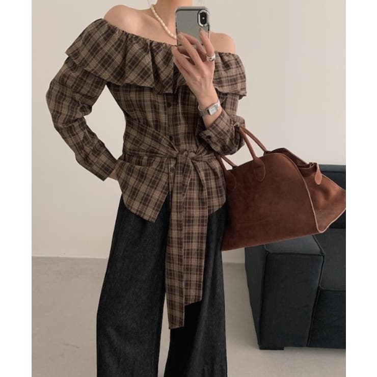 ボートネックチェック柄トップス | Ulysses | 詳細画像2 