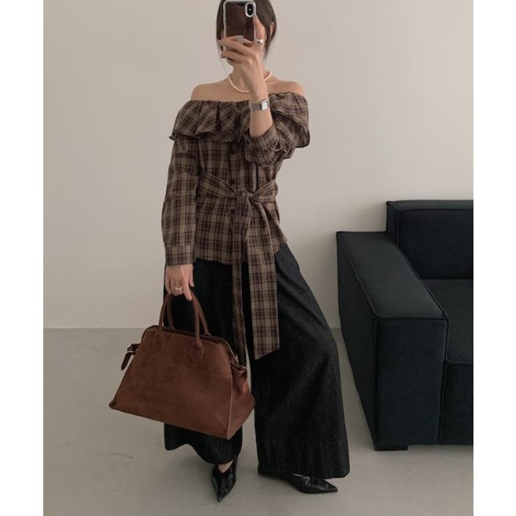 ボートネックチェック柄トップス | Ulysses | 詳細画像3 