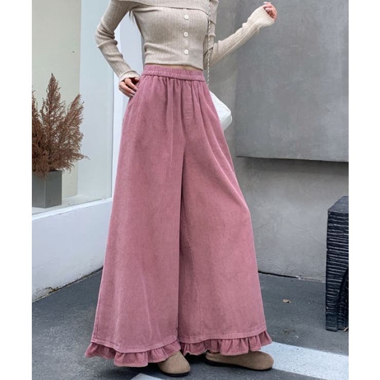 ピンク | フリルコーデュロイパンツ | Ulysses