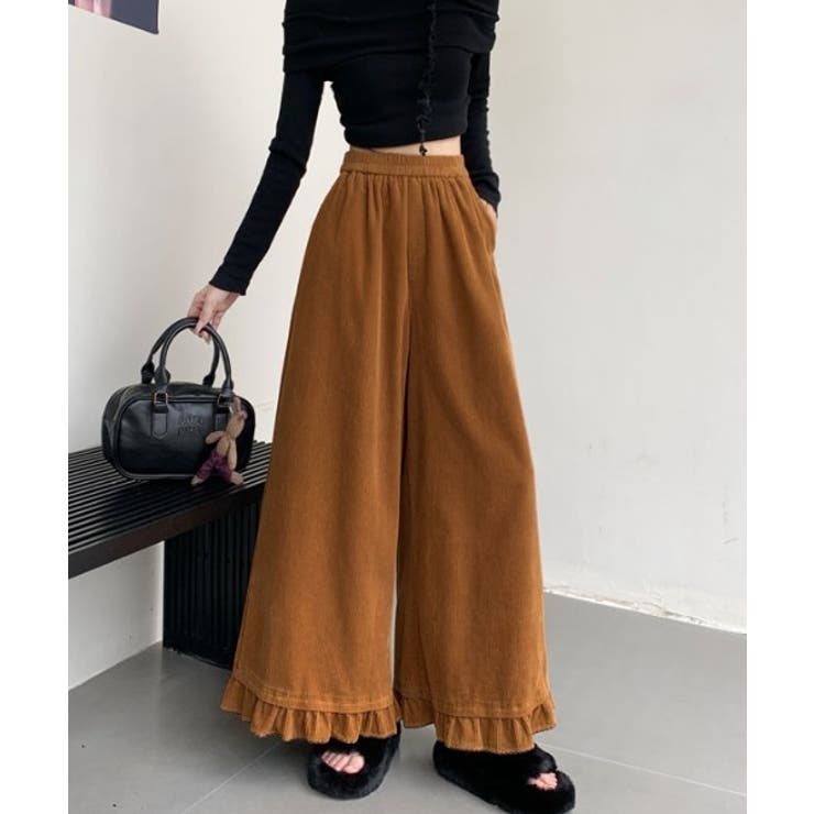 オレンジ | フリルコーデュロイパンツ | Ulysses