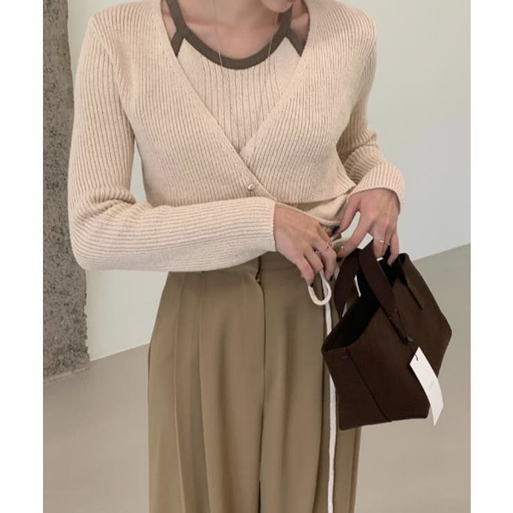 ベージュ | フェイクレイヤードニットセーター | Ulysses