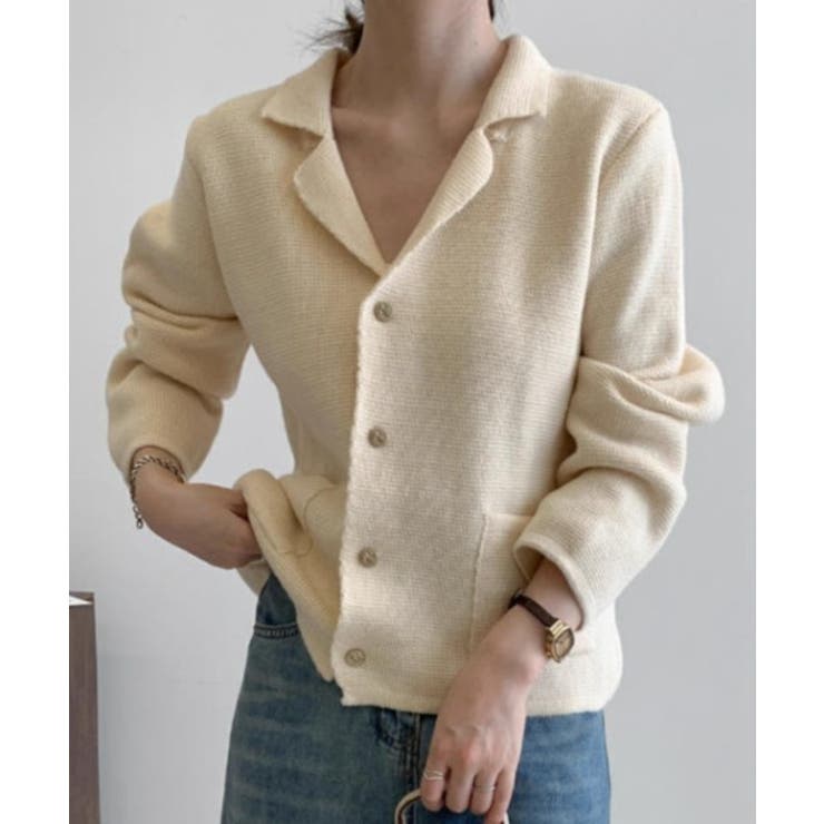 オフホワイト | ボタンでニットセーター | Ulysses