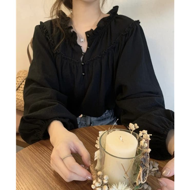 ブラック | ボタンで長袖トップス | Ulysses