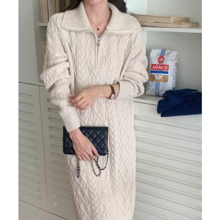 オフホワイト | ニットセーターワンピース | Ulysses