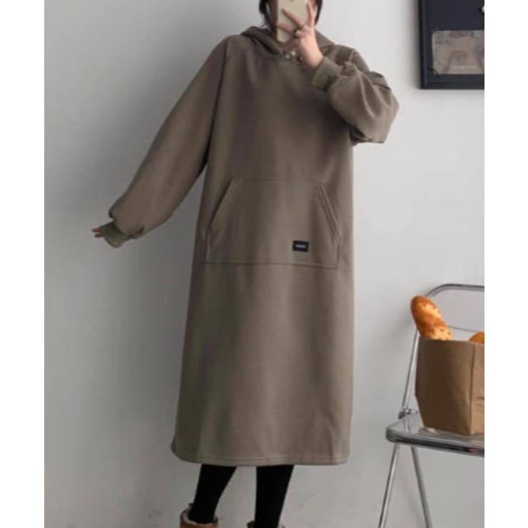 ライトグリーン | 裏起毛パーカワンピース | Ulysses