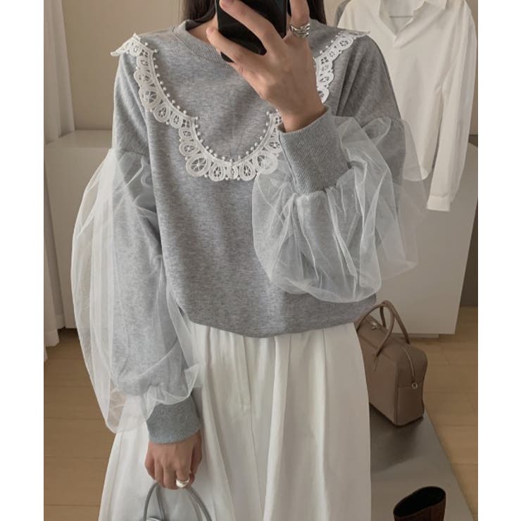 ライトグレー | チュール切り替えトレーナー | Ulysses