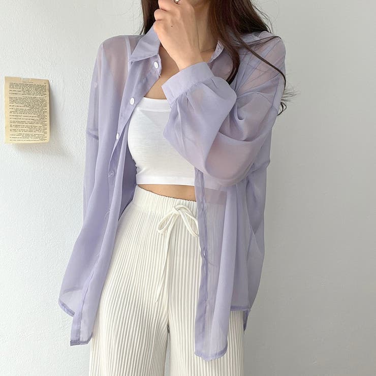 パープル | シフォンシャツトップス | Ulysses
