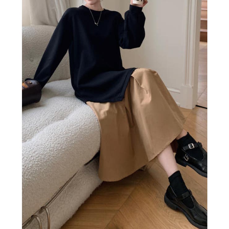 切り替えクルーネック長袖ワンピース | Ulysses | 詳細画像2 