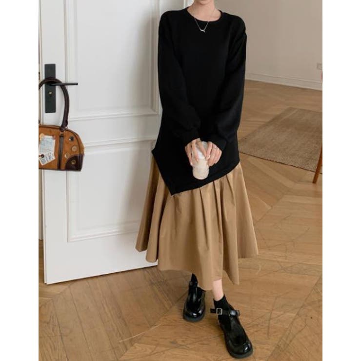 切り替えクルーネック長袖ワンピース | Ulysses | 詳細画像5 