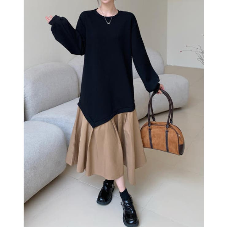 切り替えクルーネック長袖ワンピース | Ulysses | 詳細画像6 