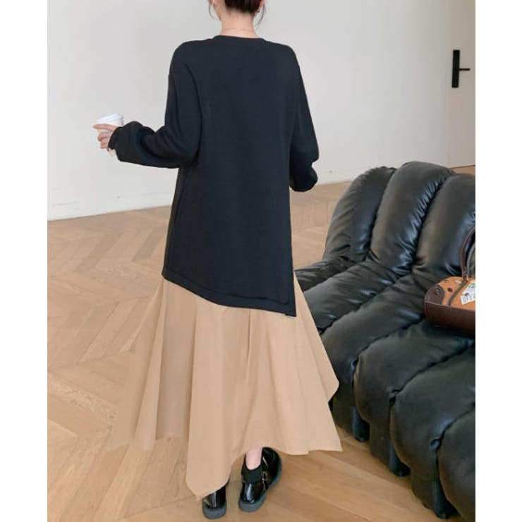 切り替えクルーネック長袖ワンピース | Ulysses | 詳細画像7 