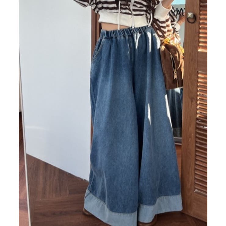 切り替えデニムワイドパンツ | Ulysses | 詳細画像1 