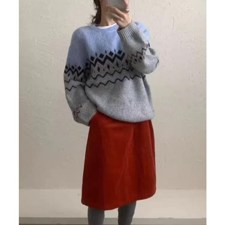 クルーネックジャカード長袖セーター | Ulysses | 詳細画像2 