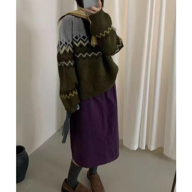 クルーネックジャカード長袖セーター | Ulysses | 詳細画像4 