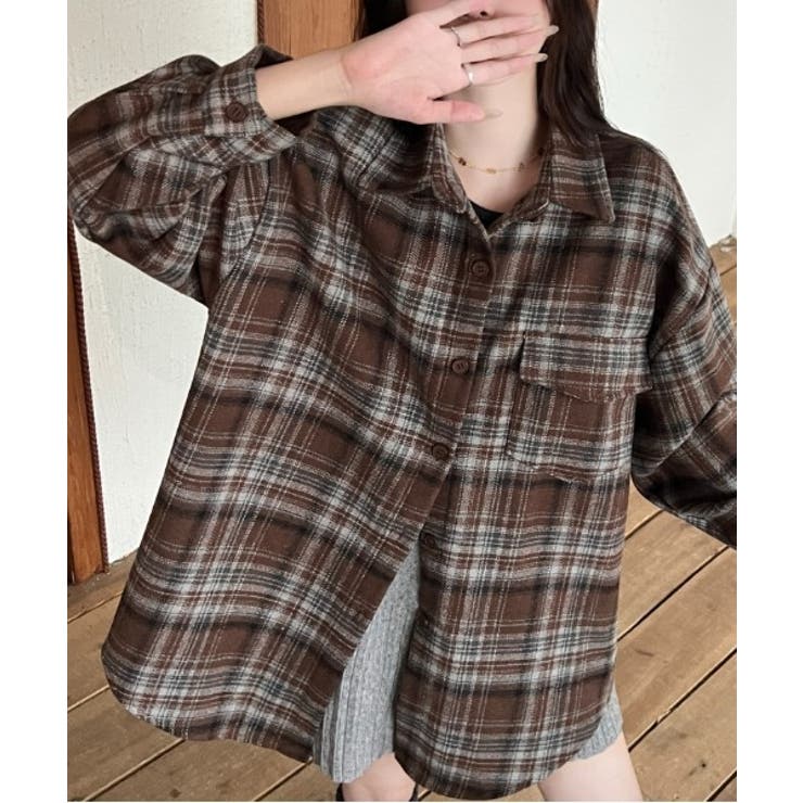 ブラウン | ボタンダウンチェック柄ボタンでジャケット | Ulysses