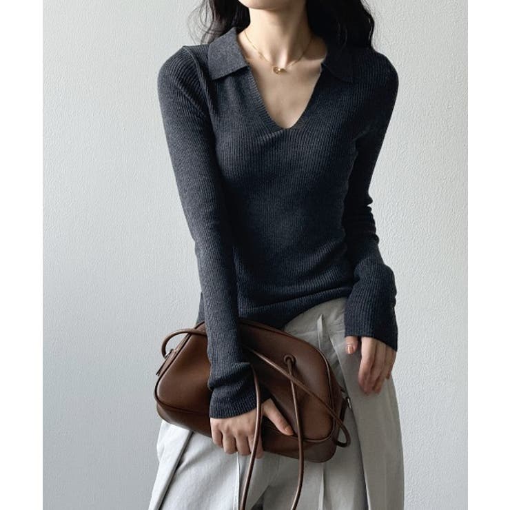 Vネック長袖ニットトップス | Ulysses | 詳細画像2 