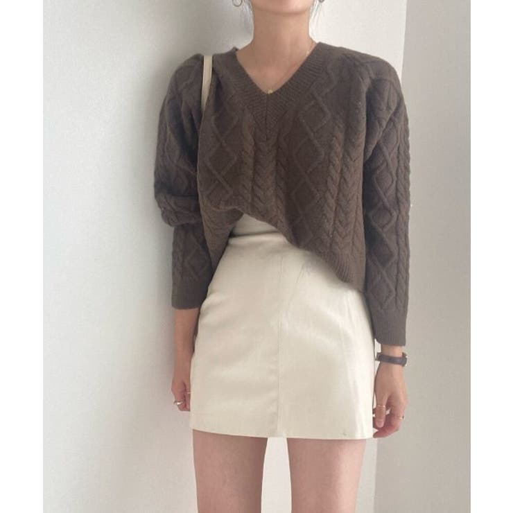 ブラウン | Vネックニットセーター | Ulysses