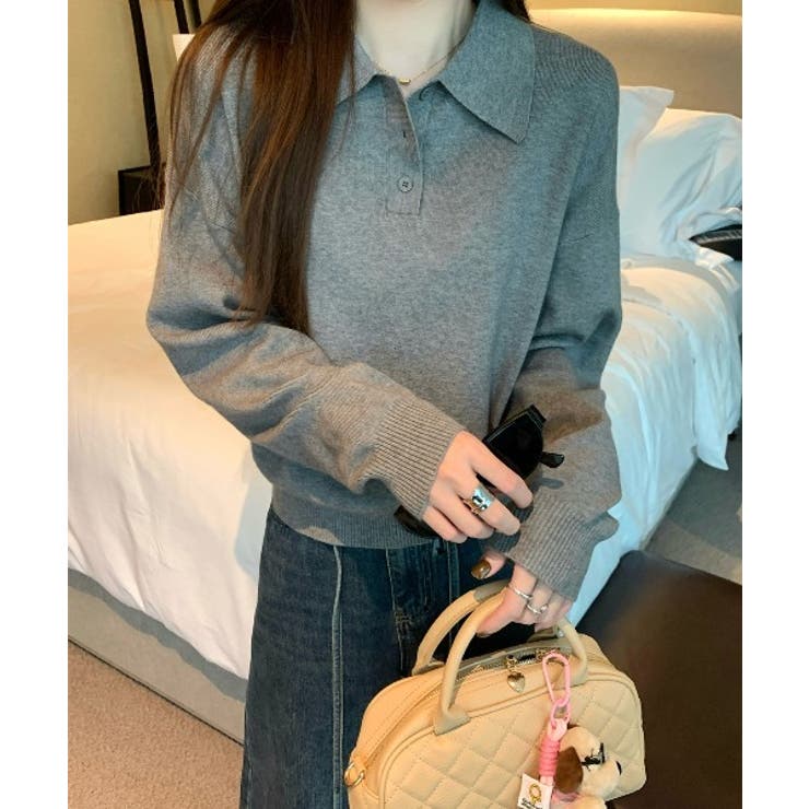 襟付きボタンでニットセーター | Ulysses | 詳細画像1 