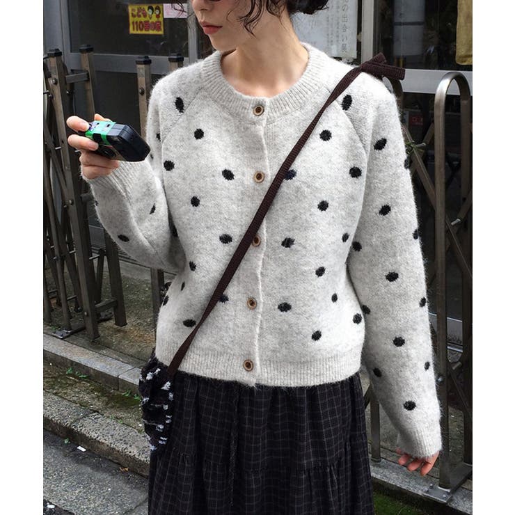 ライトグレー | クルーネックボタンでニットジャケット | Ulysses