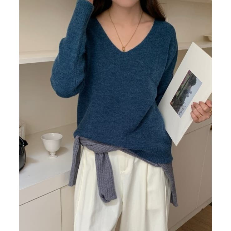 ブルー | Vネックニットセーター | Ulysses