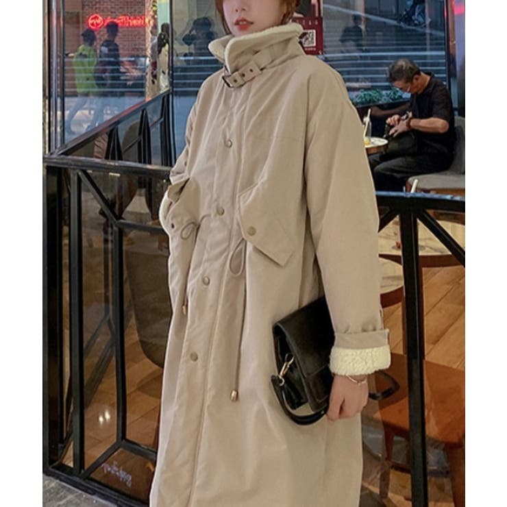 Reoちゃん❤JUSGLITTY 衿ファー付きポケットファーコート 襟付きジップスポケットファーコート[品番：NTRW0011709