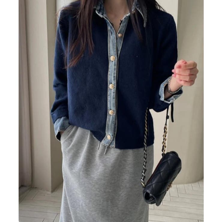 ボタンダウン切り替えボタンでニットトップス | Ulysses | 詳細画像3 