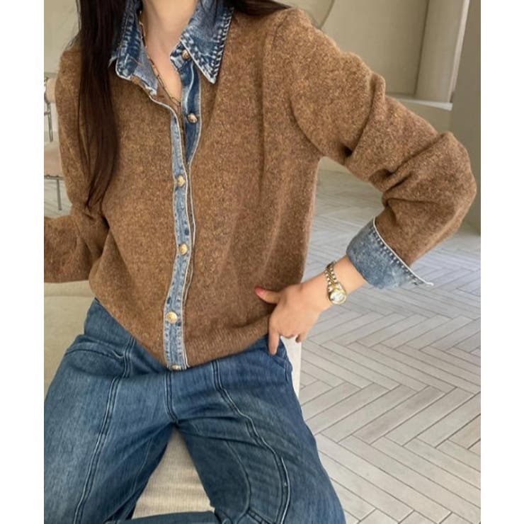 ボタンダウン切り替えボタンでニットトップス | Ulysses | 詳細画像6 