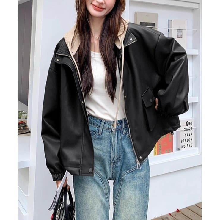 フード取り外せ合成皮革ジャケット | Ulysses | 詳細画像2