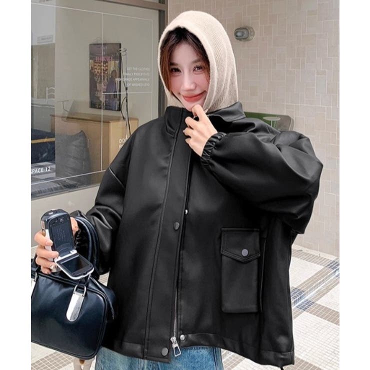 フード取り外せ合成皮革ジャケット | Ulysses | 詳細画像4