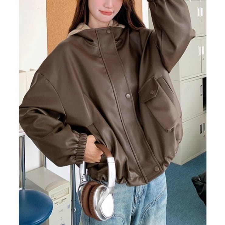 フード取り外せ合成皮革ジャケット | Ulysses | 詳細画像5