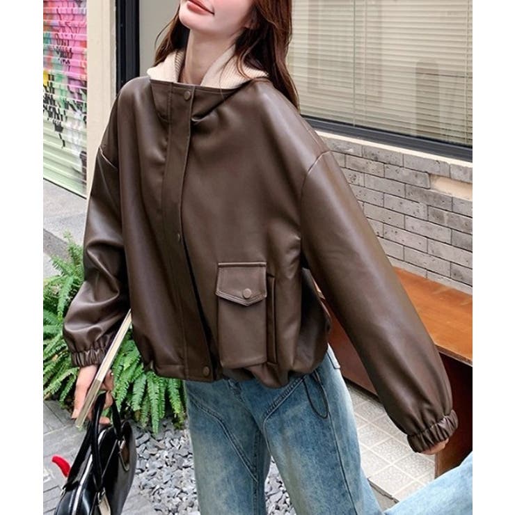 フード取り外せ合成皮革ジャケット | Ulysses | 詳細画像8