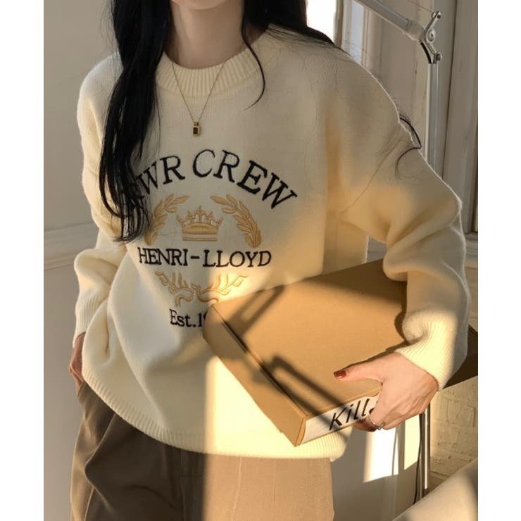 クルーネック刺繍ニットトップス | Ulysses | 詳細画像2 