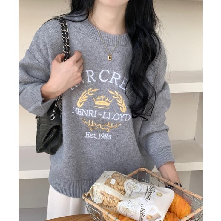 クルーネック刺繍ニットトップス | Ulysses | 詳細画像3 