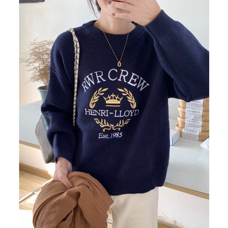 クルーネック刺繍ニットトップス | Ulysses | 詳細画像4 