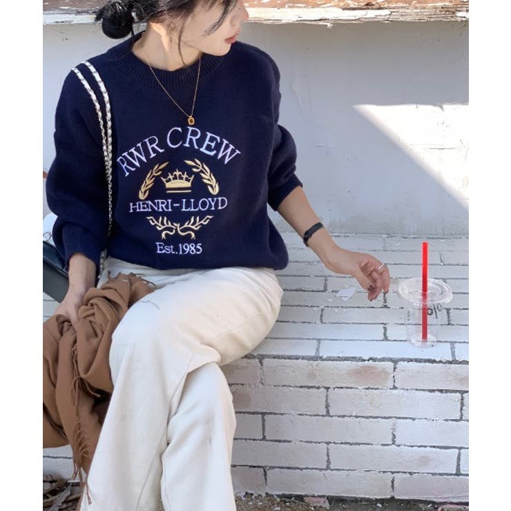 クルーネック刺繍ニットトップス | Ulysses | 詳細画像5 