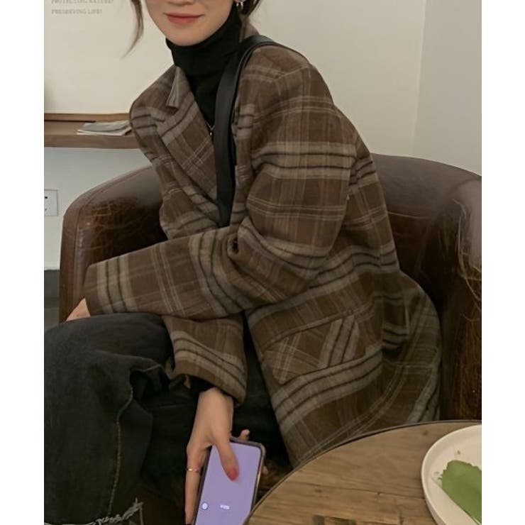 ポケットボタンでチェック柄スーツジャケット | Ulysses | 詳細画像1 